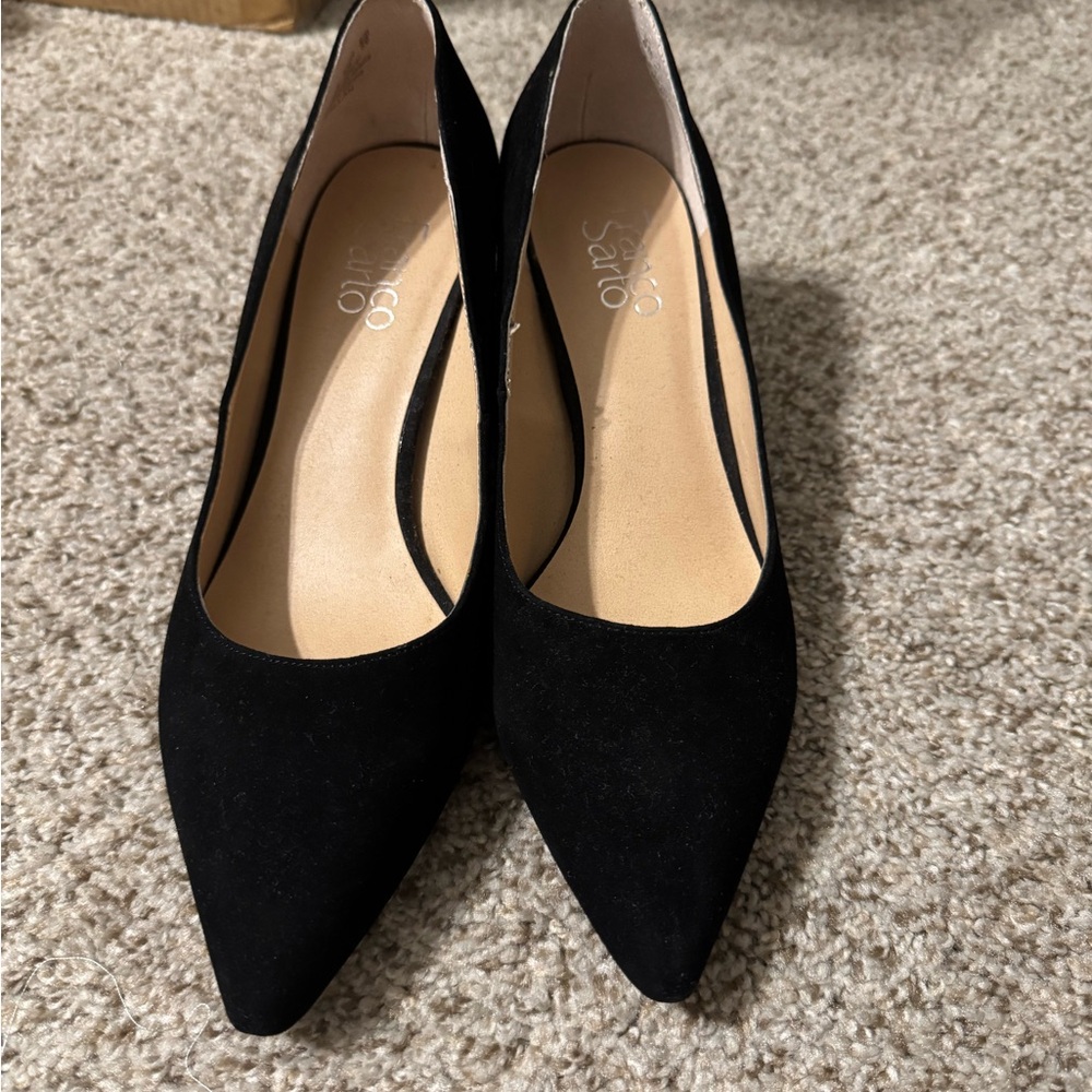 Franco Sarto Black Suede Heels